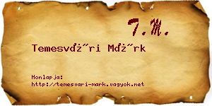 Temesvári Márk névjegykártya