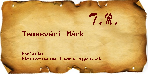 Temesvári Márk névjegykártya